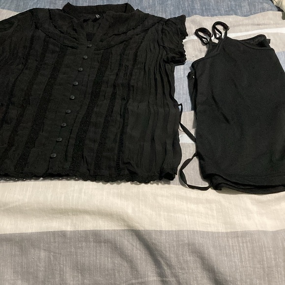 Black sheer and lacy top set - Picture 5 of 11